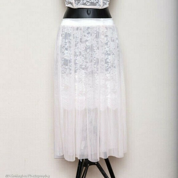 VICTORIAS SECRET SEXY Tulle Floral Lace Skirt S M - Picture 4 of 4